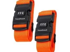 Travelhawk Orange Koffergurt - Set von 2