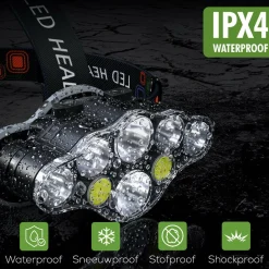 Travelhawk Wiederaufladbare LED-Stirnlampe - 18000 lumen