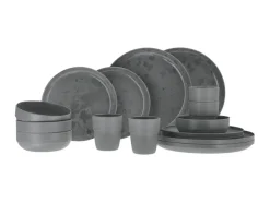 Travellife Palma dark grey 16-teiliges Geschirr-set