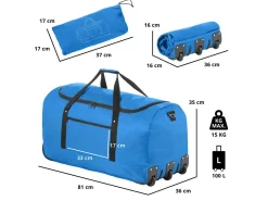TravelZ 100 Liter faltbare Rolltasche