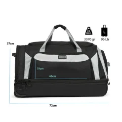TravelZ 96 Liter Reisetasche mit Rädern - Black