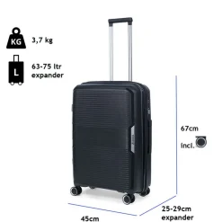 TravelZ Swinger 67cm Reisekoffer - Black