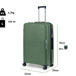 TravelZ Swinger 2-teilige Kofferset - Green
