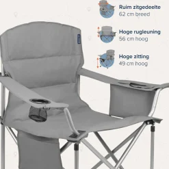 TRVLMORE XL Faltstuhl mit Kuhlfack - Grey