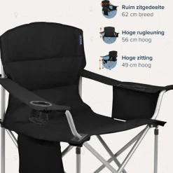 TRVLMORE XL Faltstuhl mit Kuhlfack - Black
