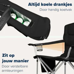 TRVLMORE XL Faltstuhl mit Kuhlfack - Black