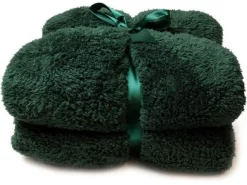 Unique Living Teddy Decke - Dark Green