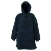 Unique Living Teddy Oversized Hoodie - Dark Blue