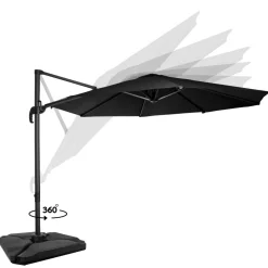 Vonroc Bardoline 300 Sonnenschirm mit 4 fliesen - Anthracite