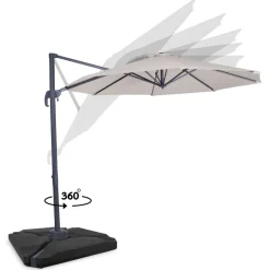 Vonroc Bardoline 300 Sonnenschirm mit 4 fliesen - Beige