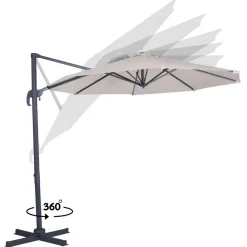 VONROC Bardolino Ø300 cm Premium Sonnenschirm - Beige