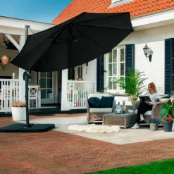 VONROC Bardolino Ø300 cm Premium Sonnenschirm - Anthracite