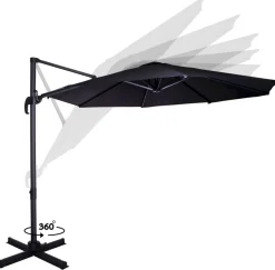 VONROC Bardolino Ø300 cm Premium Sonnenschirm - Anthracite