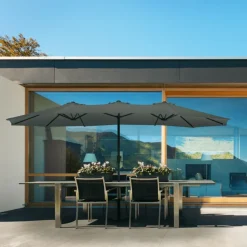 VONROC Iseo 460 x 270 cm Premium Sonnenschirm - Grey