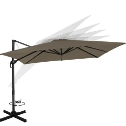 VONROC Pisogne 3x3 Premium Freitragender Sonnenschirm - Taupe
