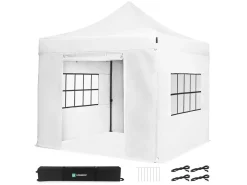 VONROC Premium 3 x 3 easy-up Partyzelt mit Seitenwände - White