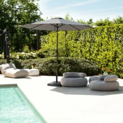 VONROC Premium Recanati Ø300 cm Sonnenschirm mit Fuß - Grey