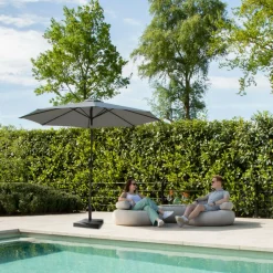 VONROC Premium Recanati Ø300 cm Sonnenschirm mit Fuß - Grey