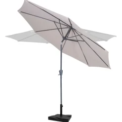 VONROC Premium Recanati Ø300 cm Sonnenschirm mit Fuß - Beige
