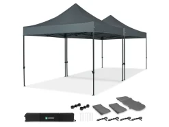 VONROC Premium 6x3 easy-Up Partyzelt mit verbindungs-set - Grey