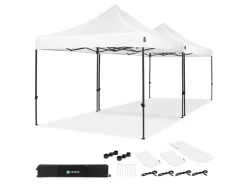 VONROC Premium 6x3 easy-Up Partyzelt mit verbindungs-set - White