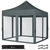 VONROC Premium 3x3 Pavillon mit Moskitonetz-Seitenwände - Grey