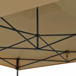 VONROC Premium 3x3 Pavillon mit Moskitonetz-Seitenwände - Beige