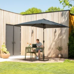 VONROC Rapallo 200 x 300 Premium Sonnenschirm mit Fuß - Grey