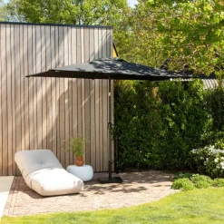 VONROC Rapallo 2x3m Premium Sonnenschirm mit Fuß - Anthracite