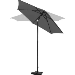 VONROC Torbole 200 cm Premium Sonnenschirm inklusive Fuß - Grey