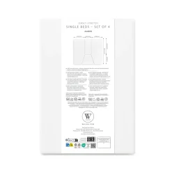 Walra Jersey 4-teiliges Spannbettlaken - White