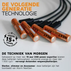 Xtorm NextGen USB-C Wiederaufladbar AAA Batteries - Set van 4