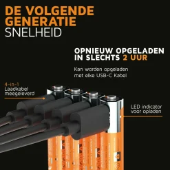 Xtorm NextGen USB-C Wiederaufladbar AAA Batteries - Set van 4
