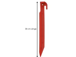 Zelt-Heringe aus Kunststoff 30 cm. 5 Stück Rot Heringe